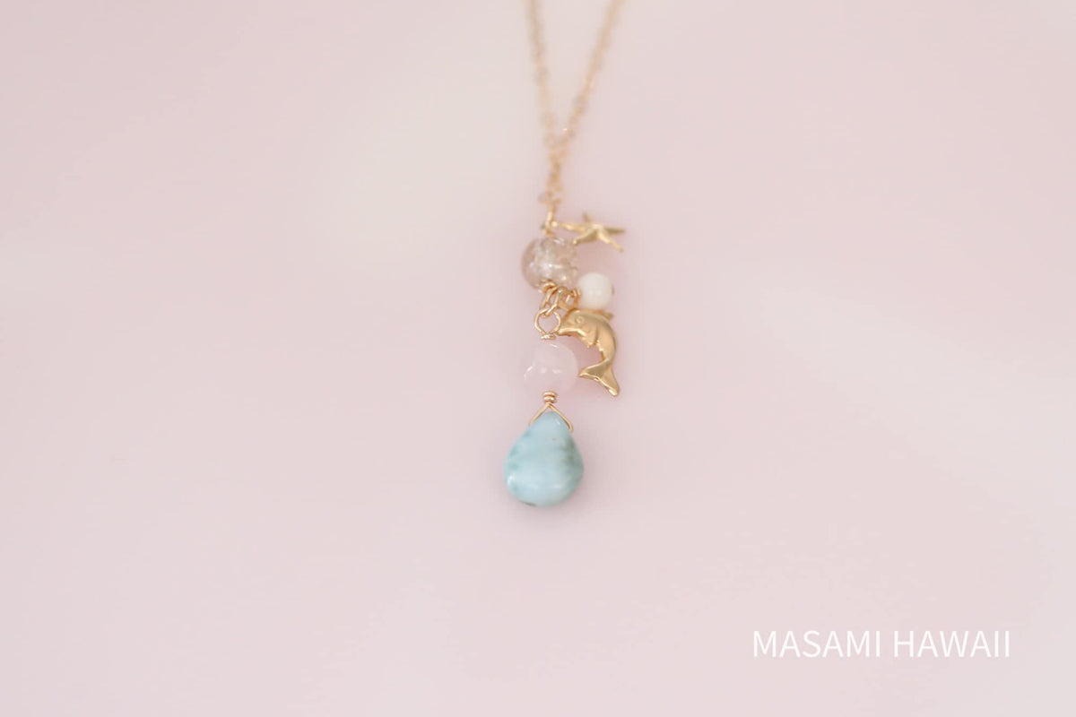 Larimar dolphin mermaid necklace star fish☆ラリマーのドルフィンマーメイドネックレス☆ヒトデ |  MASAMI HAWAII